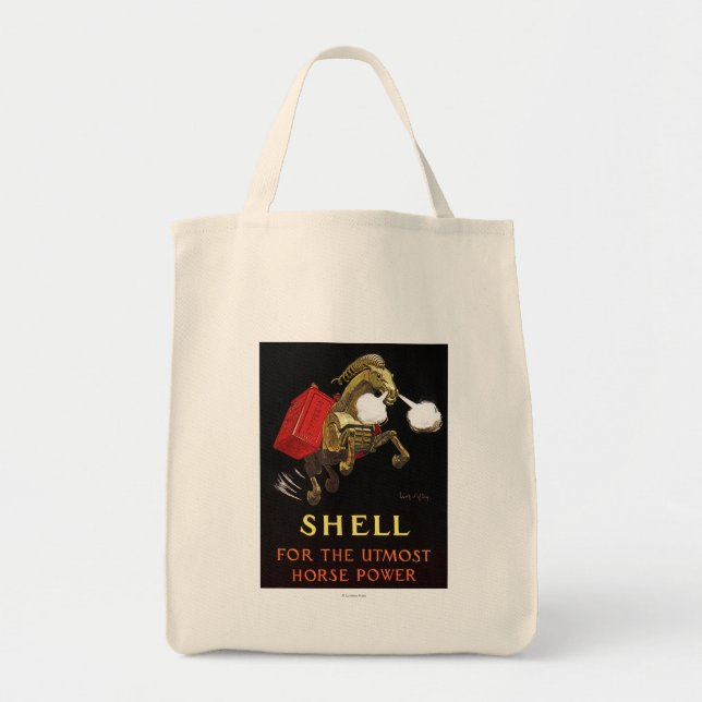 Mechanical Horse with Shell Oil Tote Bag (Front)