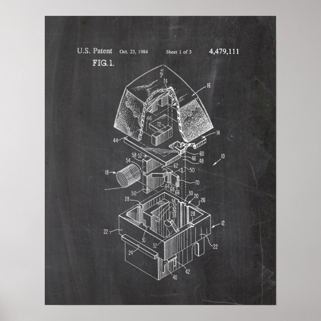 Mechanical Keyboard Key Patent Poster (Front)