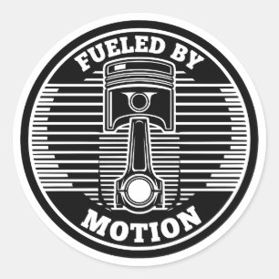 Mechanical Kinetic Piston Circular Mark Classic Round Sticker