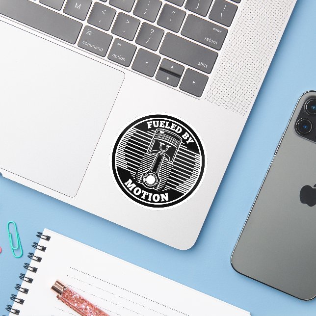 Mechanical Kinetic Piston Circular Mark Sticker (Laptop w/ iPhone)