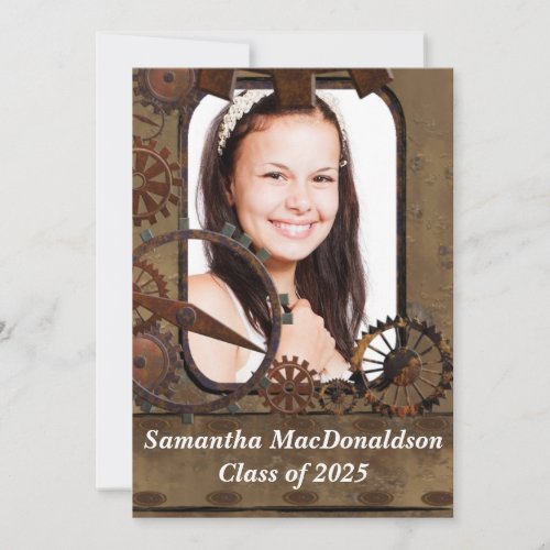 Mechanical machinery photo graduation card