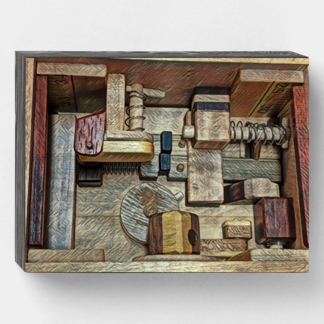 Mechanical Madness Wooden Box Sign (Front Horizontal)