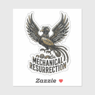 Mechanical Resurrection Biker Phoenix Engine Sticker