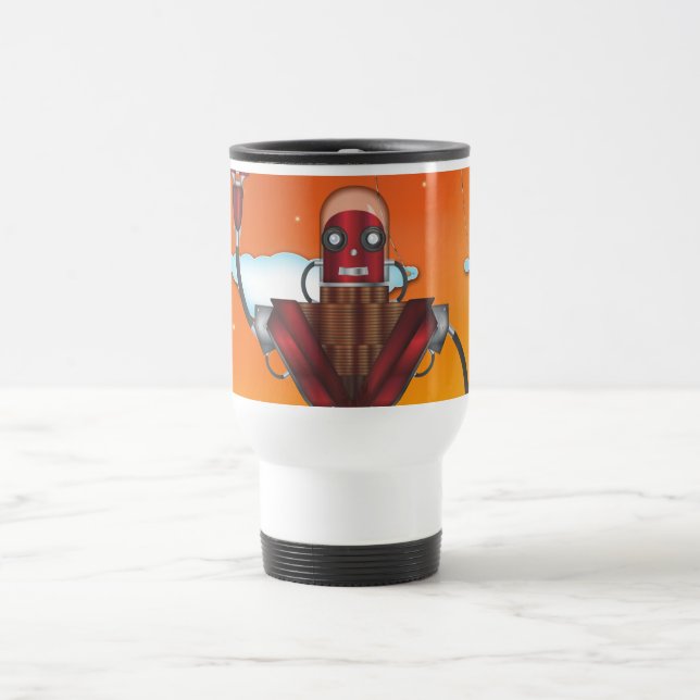 Mechanical Robot Cartoon Travel Mug (Center)