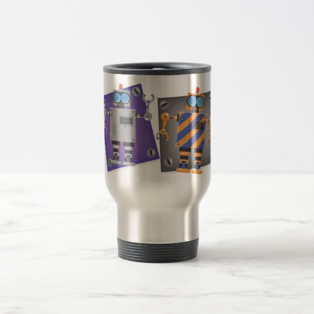 Mechanical Robot Cartoon Travel Mug (Center)