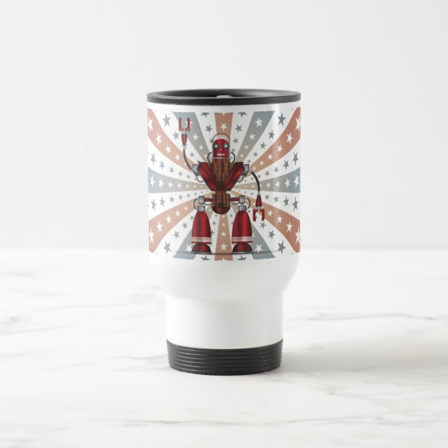 Mechanical Robot Cartoon Travel Mug (Center)