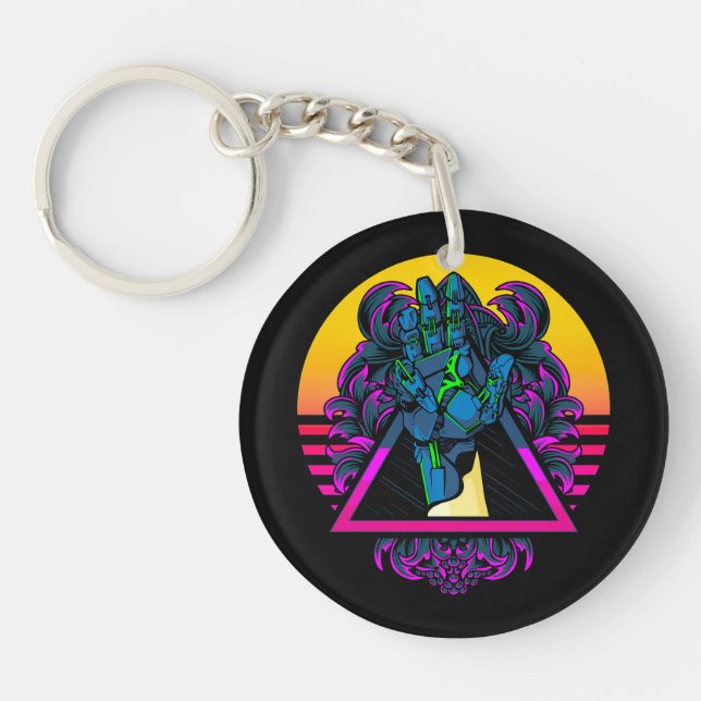 Mechanical Robotic Hand Modern Artwork | Keychain (Front)