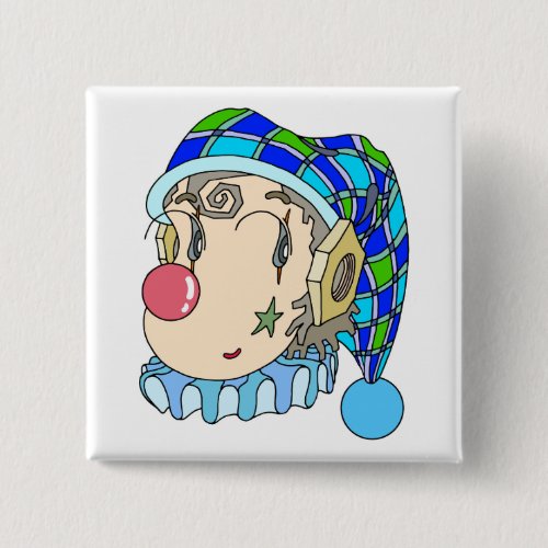 Mechanical "romantic clown" with a lovely smile. button