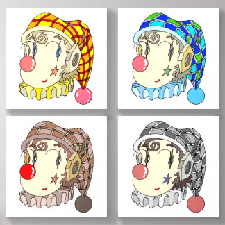 Mechanical "romantic clown" with a lovely smile. foam core photo tile