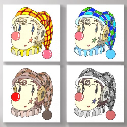 Mechanical "romantic clown" with a lovely smile. foam core photo tile 