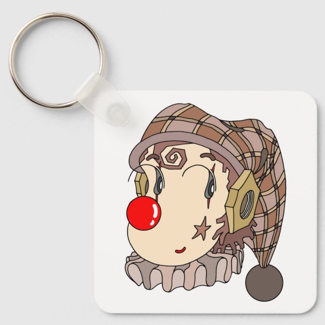 Mechanical "romantic clown" with a lovely smile. keychain (Front)