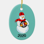 Mechanical Snowman Ceramic Ornament