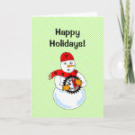 Mechanical Snowman Christmas Card