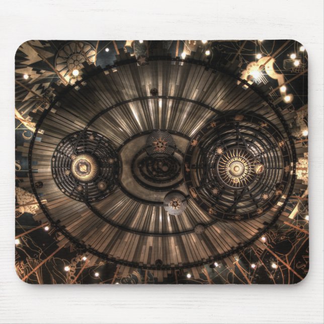 Mechanical Steampunk Zodiac Constellations Mouse Pad (Front)