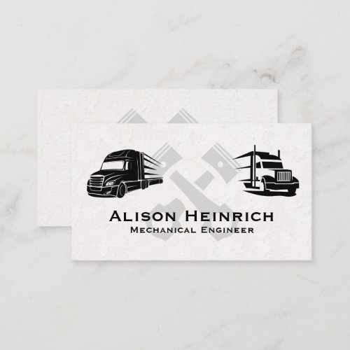 Mechanical Technology  Pistons  Semi Trucks Business Card