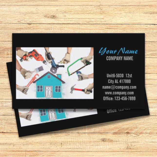 Mechanical Tools Handyman Carpentry Construction Business Card (Mechanical Tools Handyman Carpentry Construction Business Card)