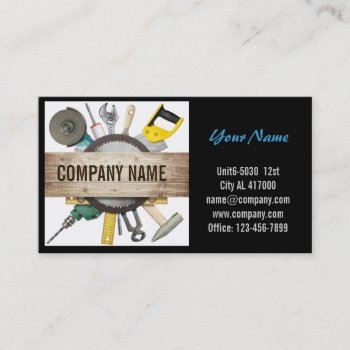 Mechanical Tools Handyman Carpentry Construction Business Card by WhenWestMeetEast at Zazzle