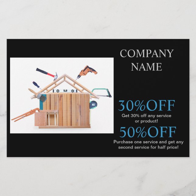 Mechanical Tools Handyman Carpentry Construction Flyer (Front)