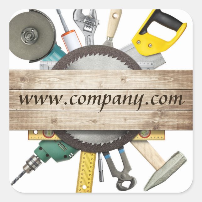 Mechanical Tools Handyman Carpentry Construction Square Sticker (Front)