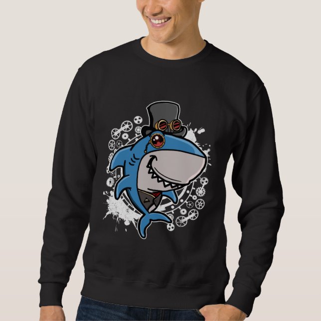 Mechanical Victorian Steampunk Shark Sweatshirt (Front)