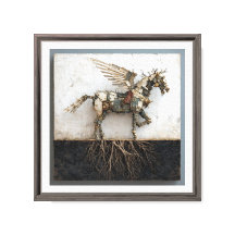 Mechanical Winged Horse Stretched Canvas Print