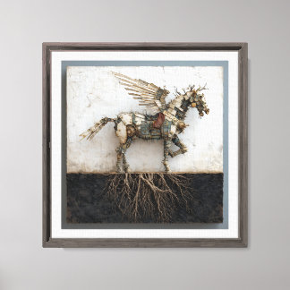 Mechanical Winged Horse Stretched Canvas Print