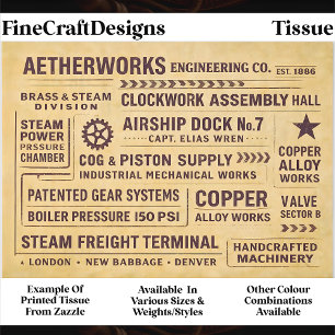 Mechanical Works Factory Typography FA6 Decoupage Tissue Paper