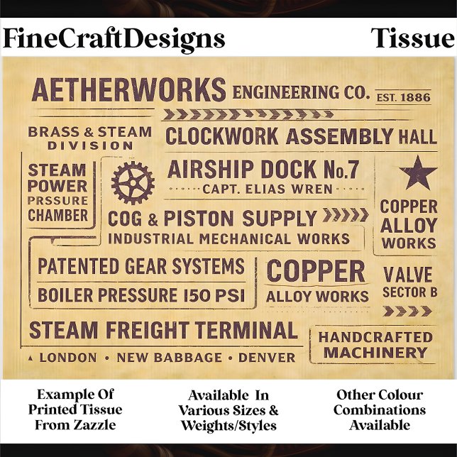 Mechanical Works Factory Typography FA6 Decoupage Tissue Paper (Creator Uploaded)