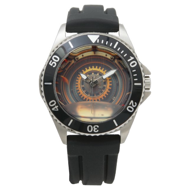 Mechanically designed bracelet clock. watch (Front)