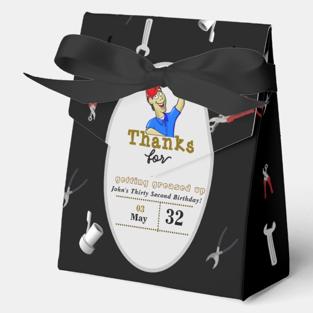 Mechanic's Birthday  Favor Boxes (Front)