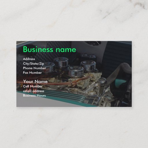 Customizable Mechanics Business Card Template