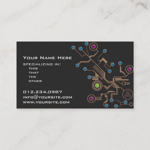 Customizable Mechanics Business Cards