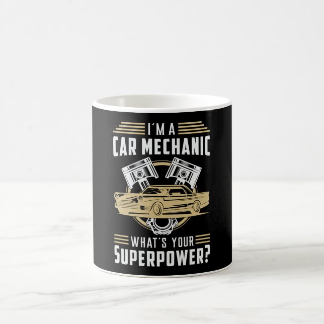 Mechanics Car Mechanic Car Engine Retro Funny Gift Coffee Mug (Center)