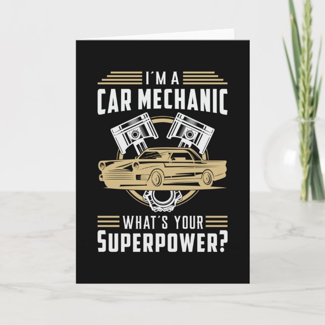 Mechanics Car Mechanic Superpower Funny Gift Idea Card (Front)