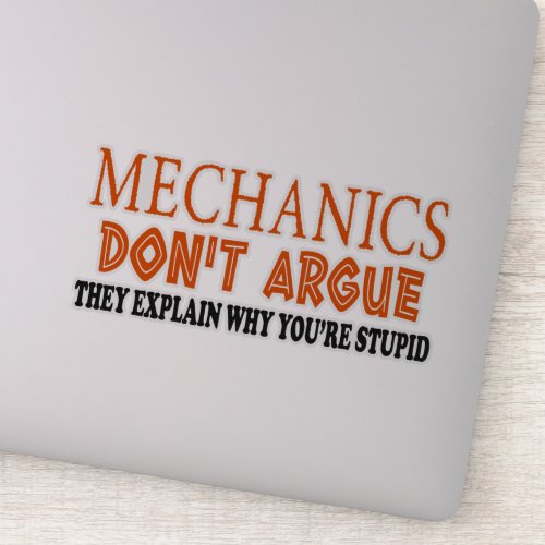 Mechanics design funny mechanic sticker