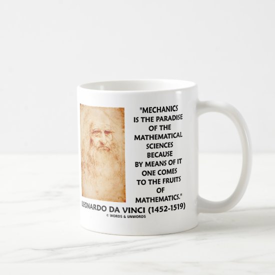 Mechanics Paradise Of Mathematical Sciences Quote Coffee Mug