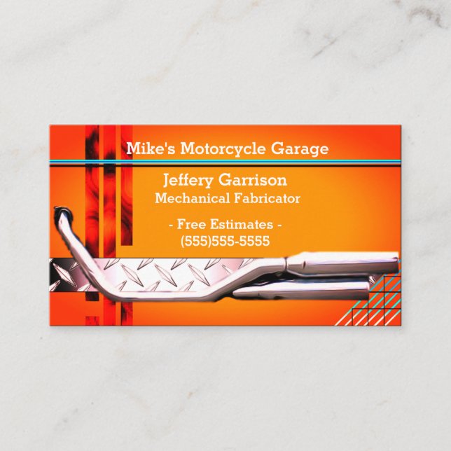Mechanics  Personalized QR Code  Business Card (Front)