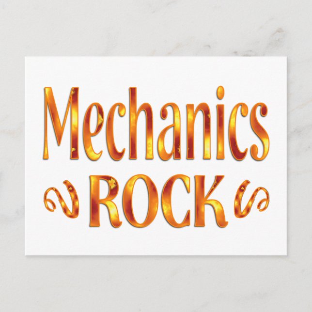 Mechanics Rock Postcard (Front)