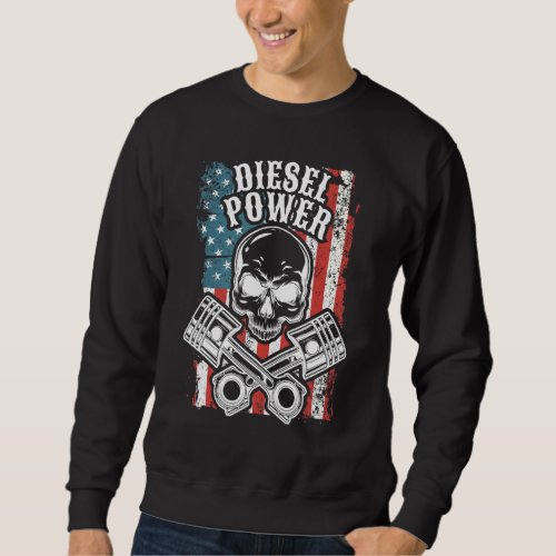 Mechanics Usa Flag Diesel Power Sweatshirt