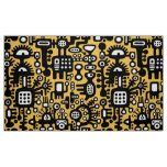Mechanoid World - B&amp;W with Amber efc050 Fabric