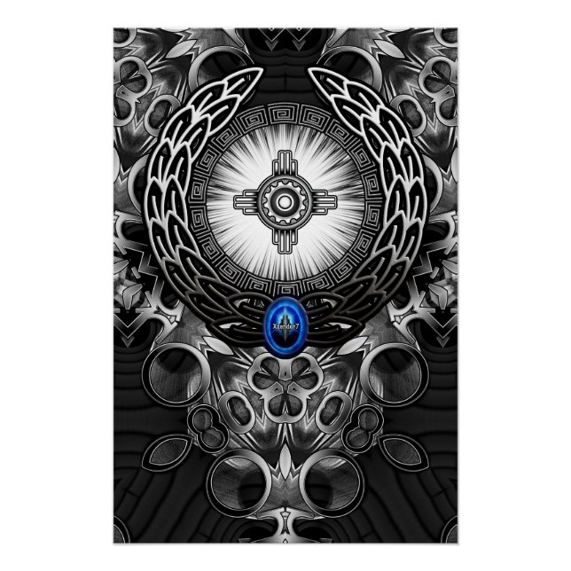 MechTron One Abstract Art Poster (Front)