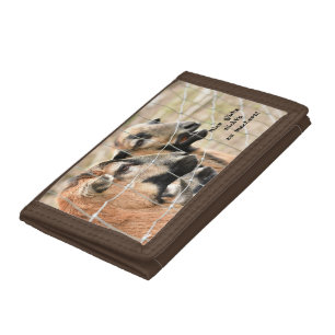 Mecker animal photo and text goat tri-fold wallet