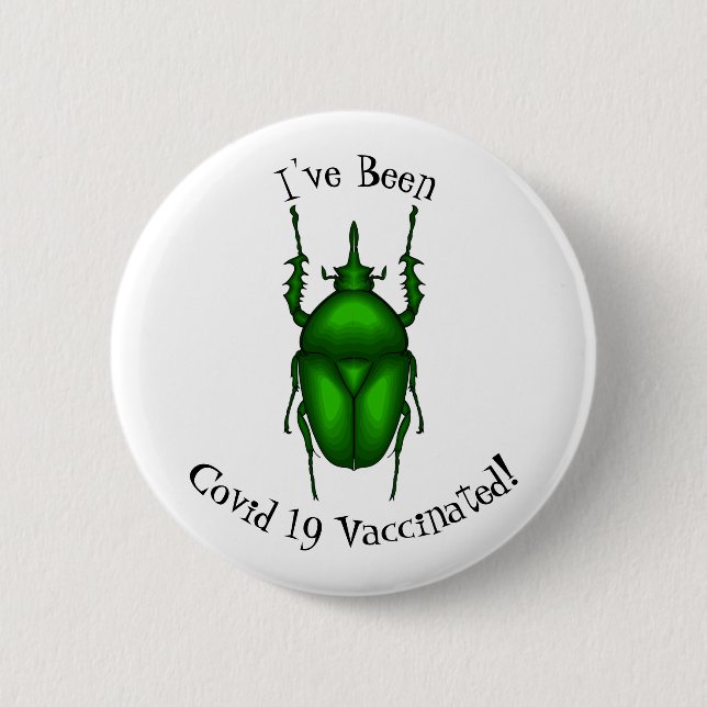 Mecynorhina torquata bug cartoon illustration  button (Front)