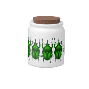 Mecynorhina torquata bug cartoon illustration  candy jar