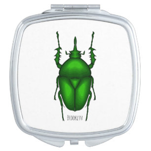Mecynorhina torquata bug cartoon illustration compact mirror