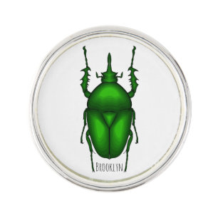 Mecynorhina torquata bug cartoon illustration  lapel pin