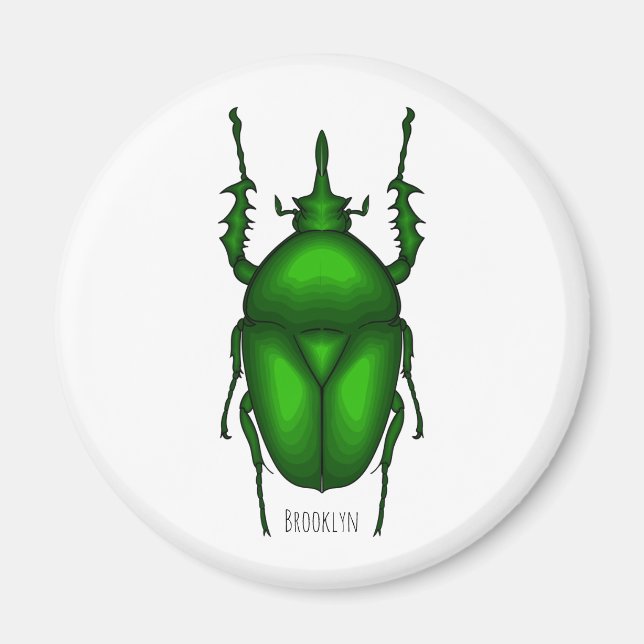 Mecynorhina torquata bug cartoon illustration  magnet (Front)