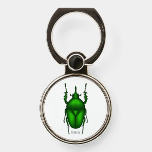 Mecynorhina torquata bug cartoon illustration phone ring stand