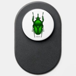 Mecynorhina torquata bug cartoon illustration PopSocket