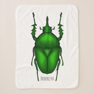 Mecynorhina torquata bug cartoon illustration sherpa blanket